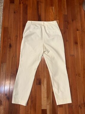 Cropped Cream High-Waist Trousers